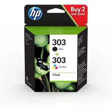 HP Confezione da 2 cartucce di inchiostro nero/in tricromia originali 303 , 125563