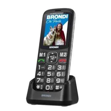 Brondi AMICO DI CASA+ 6,1 cm (2.4") Nero Telefono per anziani , 160603