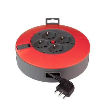 Poly Pool PP2730 prolunghe e multiple 4 m 4 presa(e) AC Interno/esterno Nero, Rosso , 117539