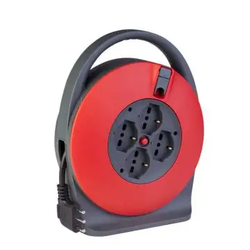 Poly Pool PP2742 prolunghe e multiple 10 m 4 presa(e) AC Interno/esterno Nero, Rosso , 117540