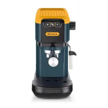Ariete 1399 Mango Yellow Macchina da caffè espresso, Per polvere e cialde ESE, 1300 W, Capacità 1,1L, 15 bar di pressione, Filtro 1, 2 tazze e cialda ESE, Cappuccino, Giallo , 155814