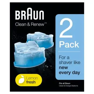 Braun Clean&Charge Cartucce Di Ricarica Per Rasoio Da Barba Elettrico, 2 Confezioni , 26031