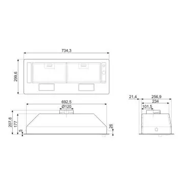 Smeg KSG70HE cappa aspirante Integrato Argento 368 m³/h D , 127914