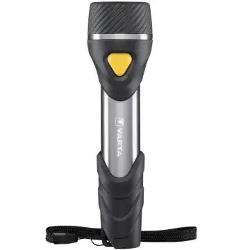 Varta Day Light Multi LED F20 LED Flashlight (incl. 2x Longlife Power AA e cordino, a prova d'urto) argento/nero per la casa, per tutti i giorni, per le interruzioni di corrente , 123610