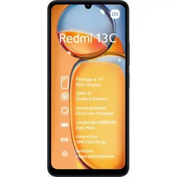 Xiaomi Redmi 13C 17,1 cm (6.74") Doppia SIM Android 13 4G USB tipo-C 6 GB 128 GB 5000 mAh Nero , 151555