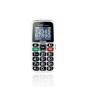 Brondi Amico Unico 4,57 cm (1.8") Nero, Bianco Telefono di livello base , 130039