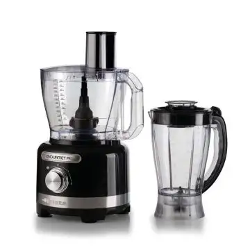 Ariete 1782 Gourmet Pro Moderna, Robot da cucina, Tritatutto 3L, Frullatore 2L, 2 velocità + Pulse, Set di lame + Disco in acciaio inox, Accessorio spremiagrumi, Nero , 160025