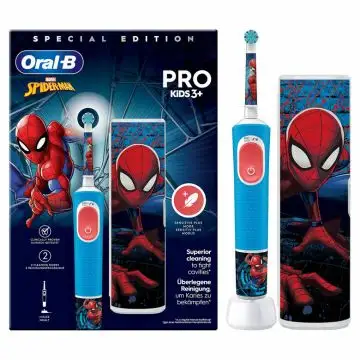 Oral-B Vitality Pro Kids Spiderman Bambino Spazzolino rotante-oscillante Blu, Rosso , 154731