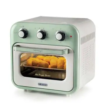Ariete 4632 Friggitrice ad aria e forno Vintage, 1400W, 2in1, Capacità 16L, Accessori inclusi, Timer 60 minuti, Doppio vetro, Verde , 156349