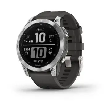 Garmin fenix 7 3,3 cm (1.3") MIP 47 mm Digitale 260 x 260 Pixel Touch screen Argento Wi-Fi GPS (satellitare) , 153916
