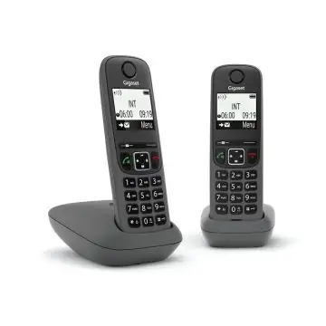 Gigaset AS490 Duo Telefono analogico/DECT Identificatore di chiamata Nero , 141542