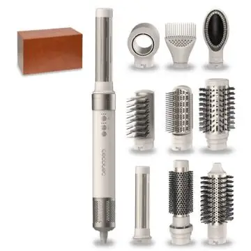 Cecotec CermicCare 10in1 AirGlam Multistyler Caldo Champagne, Bianco 1400 W 1,8 m , 158341