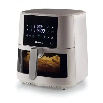 Ariete 4630 Friggitrice ad aria 9L, 1500 W, Capacità 9L, Capacità di cottura 3,5kg, 8 programmi preimpostati, Temperatura fino a 200°, Cestello trasparente per controllo cottura, Bianco , 154676