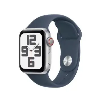 Apple Watch SE GPS + Cellular Cassa 40mm in Alluminio Argento con Cinturino Sport Blu Tempesta - S/M , 156298