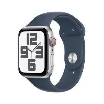 Apple Watch SE GPS + Cellular Cassa 44mm in Alluminio Argento con Cinturino Sport Blu Tempesta - S/M , 156624