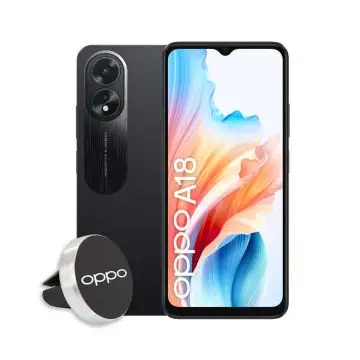 OPPO A18 4G Smartphone, AI Doppia fotocamera 8+2MP, Selfie 5MP, Display 6.56” 90HZ LCD HD+, 5000mAh, RAM 4 (Esp 1GB/2GB/4GB)+ROM 128GB (esp1TB), IP54, [Versione Italia],Glowing Black , 152250