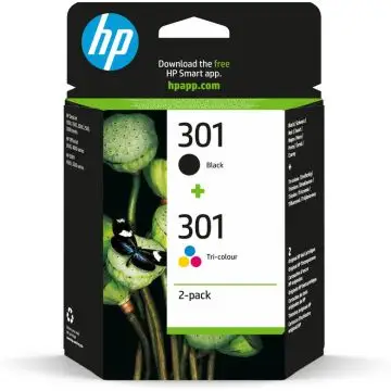HP Confezione da 2 cartucce originali di inchiostro nero/tricromia 301 , 95996