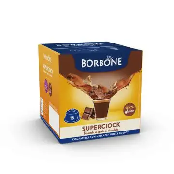 Caffè Borbone Miscela Superciock Gusto Cioccolata SENZA GLUTINE in capsule 16pz compatibili con macchine a marchio Nescafè® Dolce Gusto® , 141705