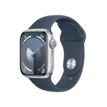 Apple Watch Series 9 GPS Cassa 41mm in Alluminio Argento con Cinturino Sport Blu Tempesta - M/L , 149743