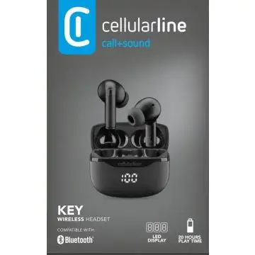 Cellularline Key Auricolari TWS Bluetooth custodia di ricarica e display led , 157522
