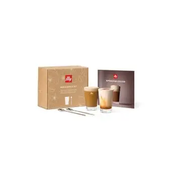 Illy Collection Kit Indulgence Caffé Cappuccino 2 Bicchieri 170ml + 2 Cucchiaini + Ricettario , 150374