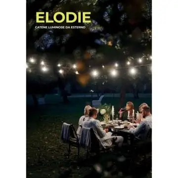 New Majestic Elodie Catena luminosa 15 bulbi LED a luce calda per esterno alimentazione pannello solare / alimentatore E15 , 161017