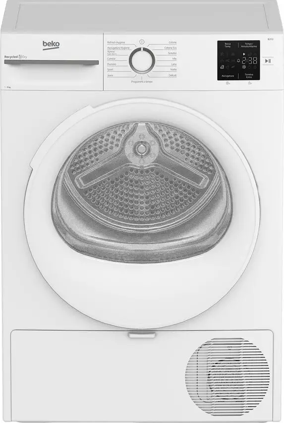 Image of Beko BMT491WI_IT, Asciugatrice 9kg, Classe C, Linea Estetica NX, motore inverter, Display digitale, colore Bianco, oblò Biancocod077